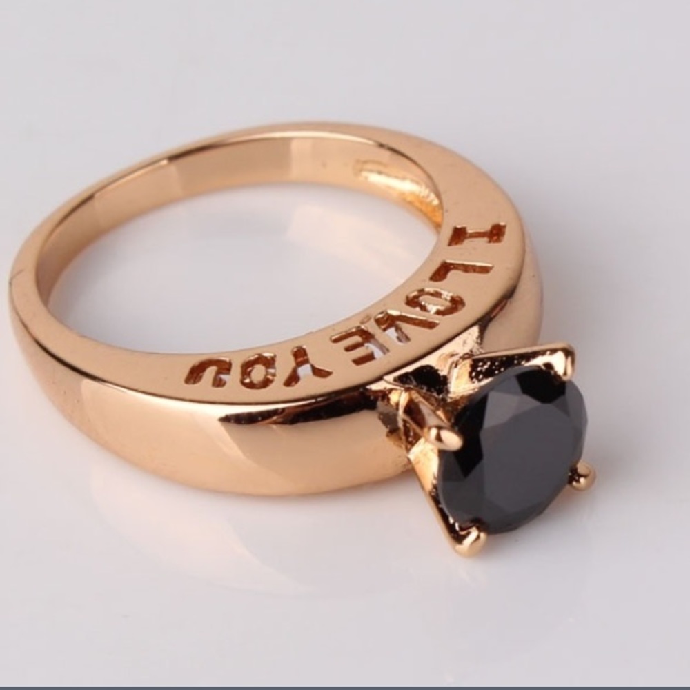 18k Gold Black Quartz Ring 💎 - Picture 2 of 4